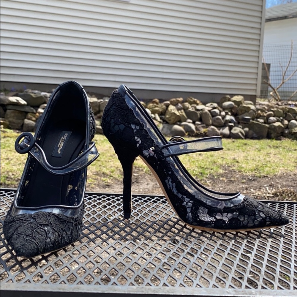 Dolce & Gabanna Black Lace Heels size 37 1/2